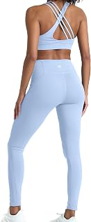2 Piece Workout Sets for women, High Waist Leggings and Sports Bra Yoga Set Matching Gym Pilates Running Work Outfit