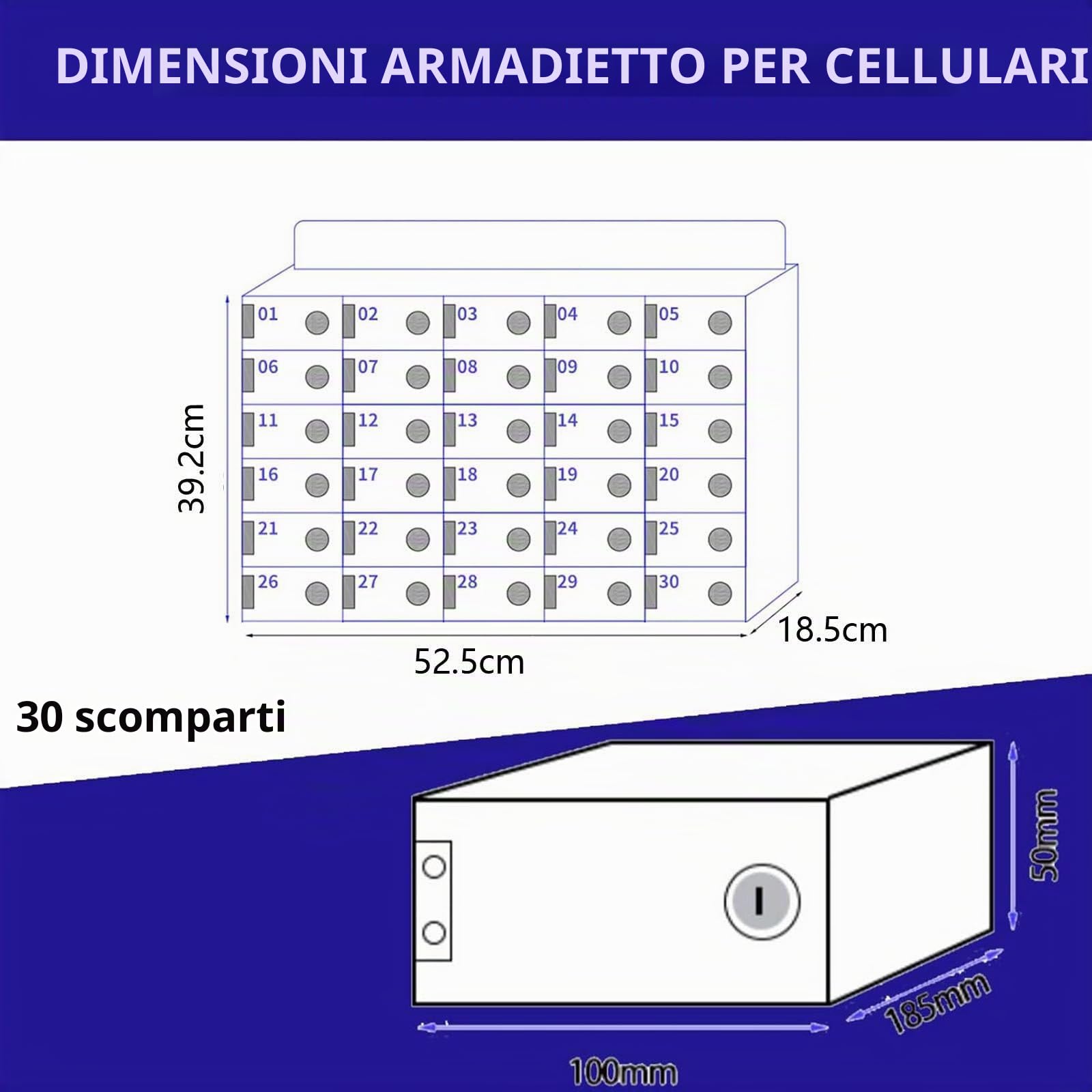 Armadietto a Muro per Cellulare, in Acrilico, con 20/30/40 Slot, per la Scuola e L'Ufficio, per Cene, L'Ora di Andare a Dormire e Il Tempo in Famiglia,30Slot