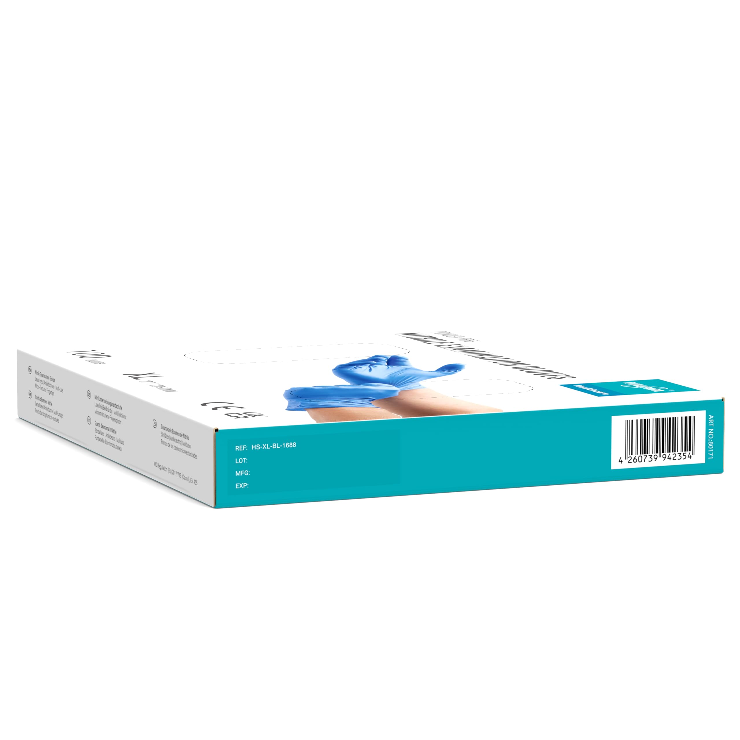 EUROPAPA® 2000 Stück (20x100) Nitrilhandschuhe Box Einweghandschuhe, Einmalhandschuhe, Untersuchungshandschuhe, puderfrei, ohne Latex, unsteril, latexfrei, disposible gloves (XL, Ocean Blau)