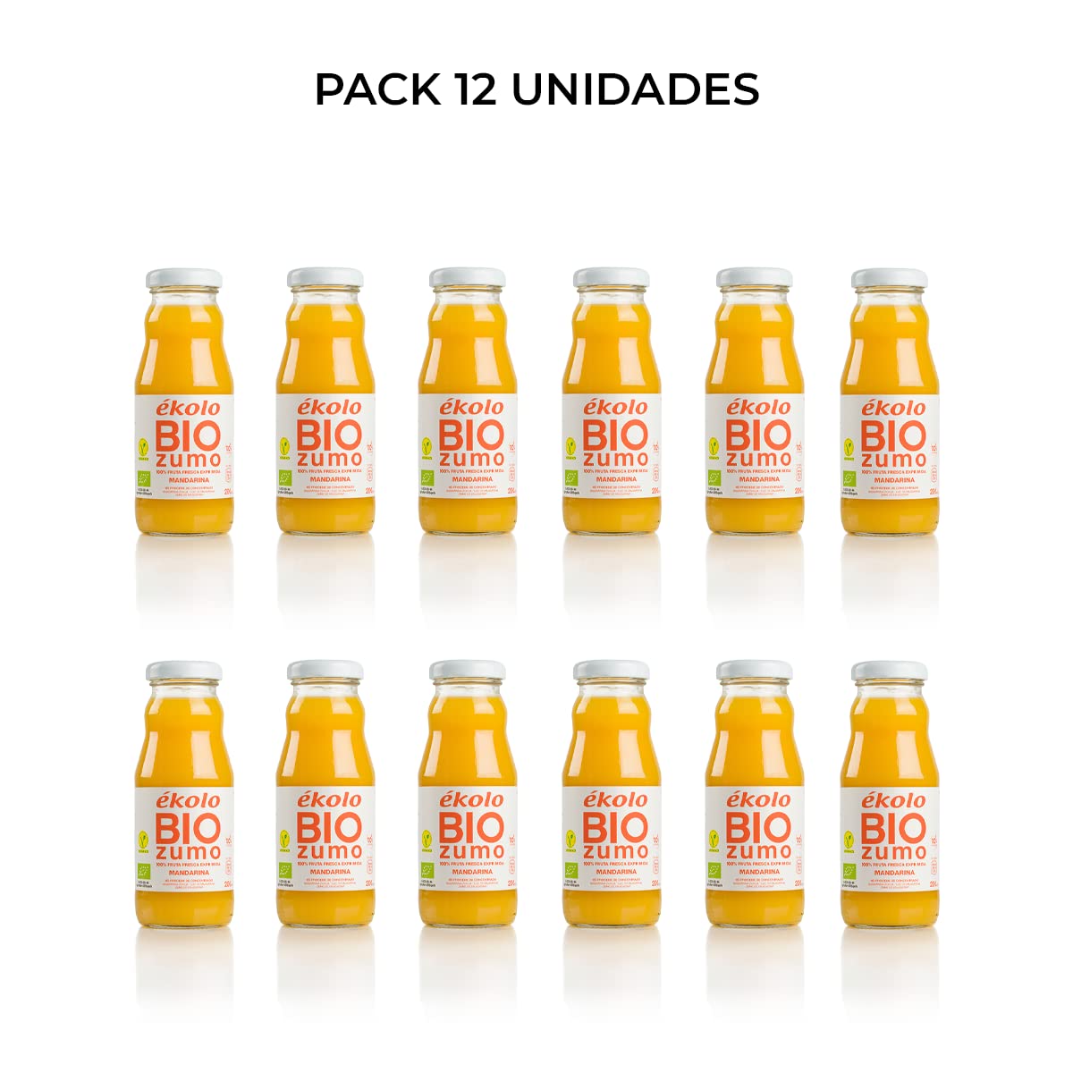 Ekolo Zumo de Mandarina Ecológico 100% Exprimido 12 x 200 ml 2400 ml