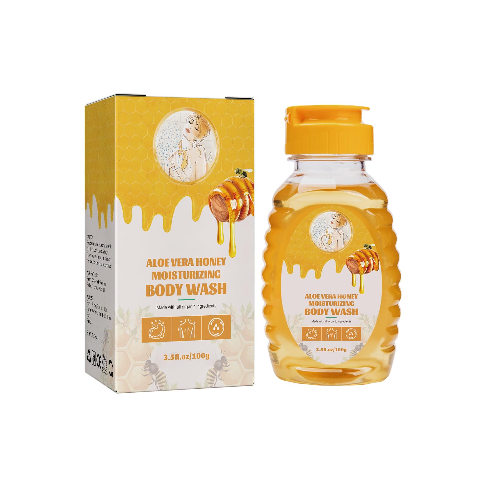Honey Bath Wash Nourishing Honey Shower Cleanser Moisturizing Body Wash for Silky Soft Skin 3 5FL OZ