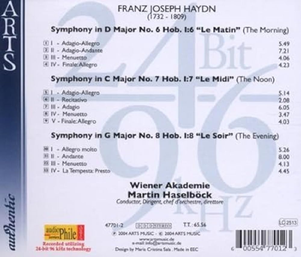 Haydn: Symphonies Nos. 6-8, Le Matin - Le Midi - Le Soir