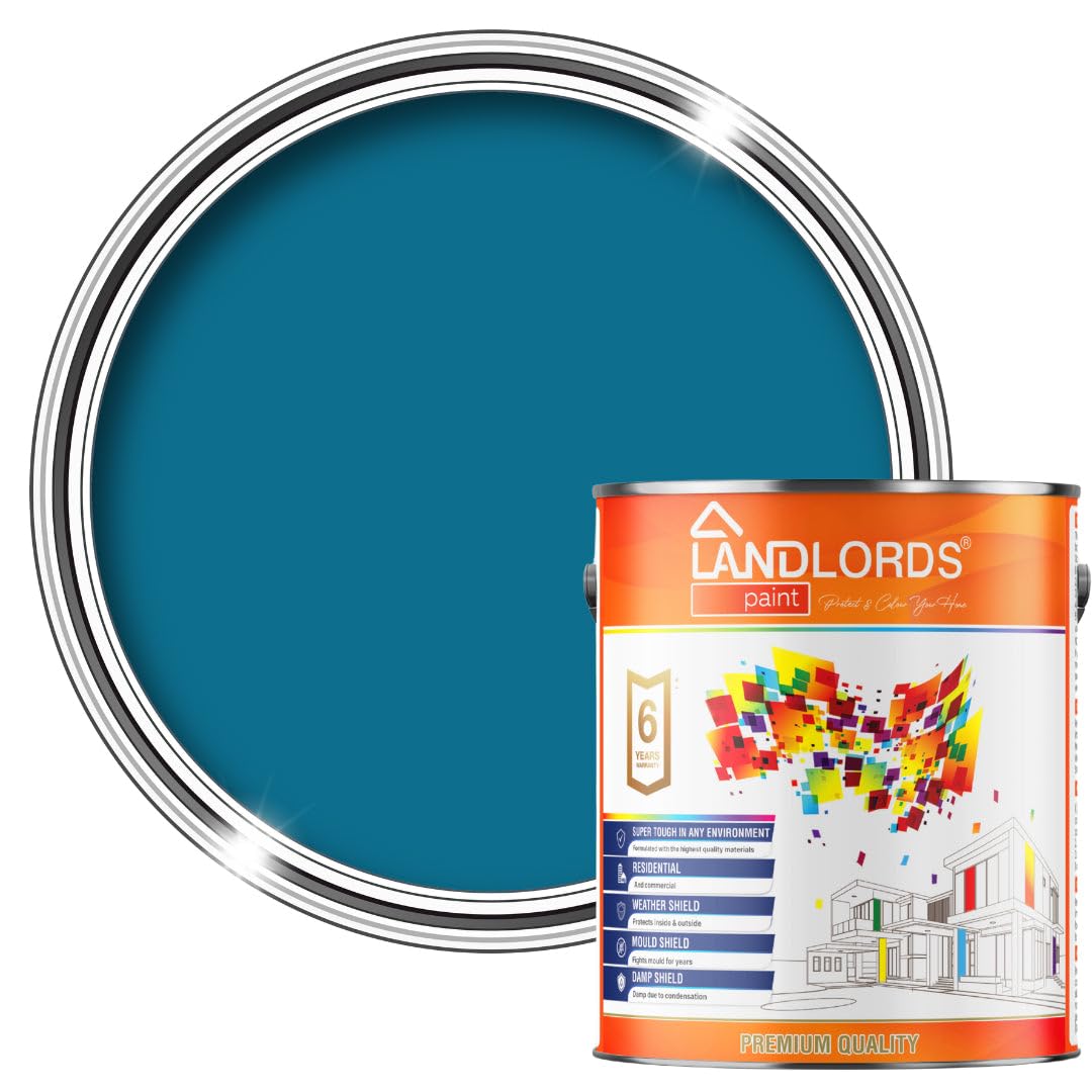 Landlords Paint Sky Blue Landlords Anti-Mould Condensation & Damp Paint | Anti Condensation Paint For Walls & Ceilings | Prevents Damp & Mould | Bathroom Kitchen - 5L - Matt