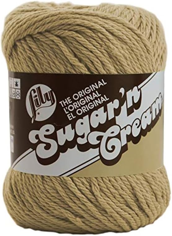 Sugar 'N Cream The Original Solid Yarn, 2.5oz, Medium 4 Gauge, 100% Cotton - Jute - Machine Wash & Dry