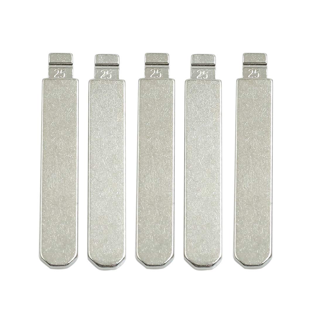 X AUTOHAUX 5pcs Metal Uncut Insert Blank Blade Remote Key Replacement for Honda Accord