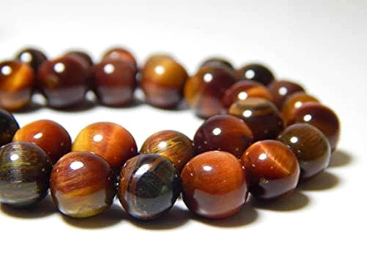Perles oeil de tigre rouge naturel LKBEADS de 7mm anti-ternissement pour vos bijoux