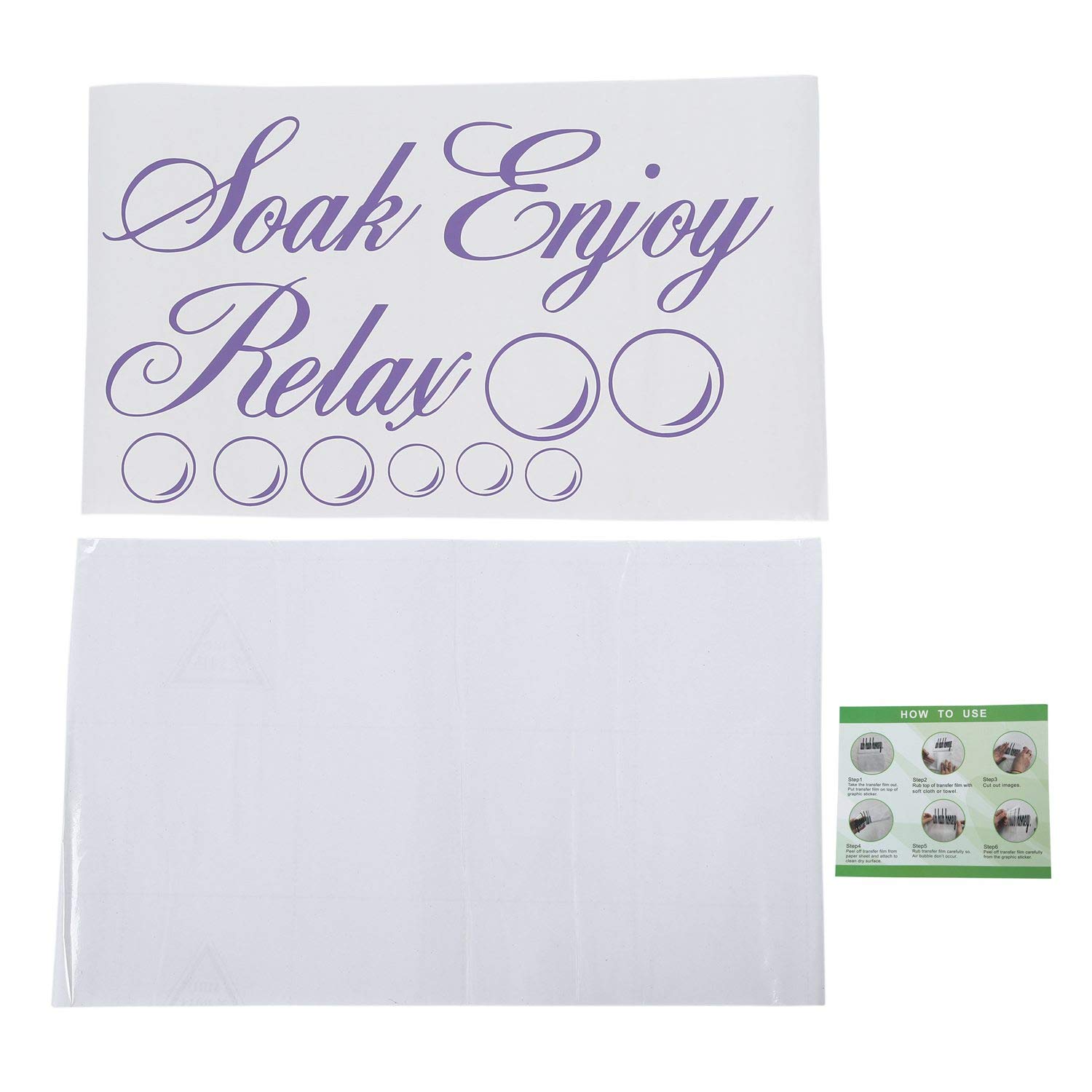 Uniquk SOAK Relax Enjoy Adhesivo de Pared para BaaO CalcomaníA de PVC DecoracióN para el Hogar: Azul