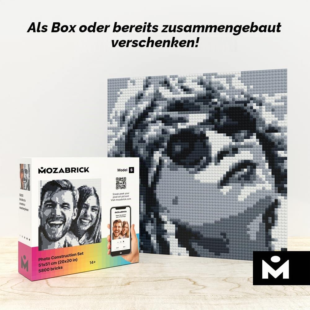 Set S- Klemmbaustein Mosaik Foto Bausatz, personalisiertes Geschenk, Benutzerdefiniert, Bild Baukasten, Bauset, Pixel Art Kunst Steckbaustein Gemälde