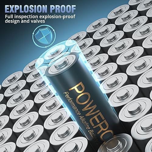 POWEROWL High Capacity Alkaline AA Batteries 100 Pack, 1.5v Long Lasting Double A Battery, 10-Year Shelf Life - 4