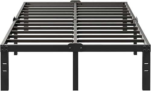 LIJQCI Marco de cama Queen de 14 pulgadas, marco de plataforma de metal, no necesita somier, acero resistente, resistente, fácil de montar con