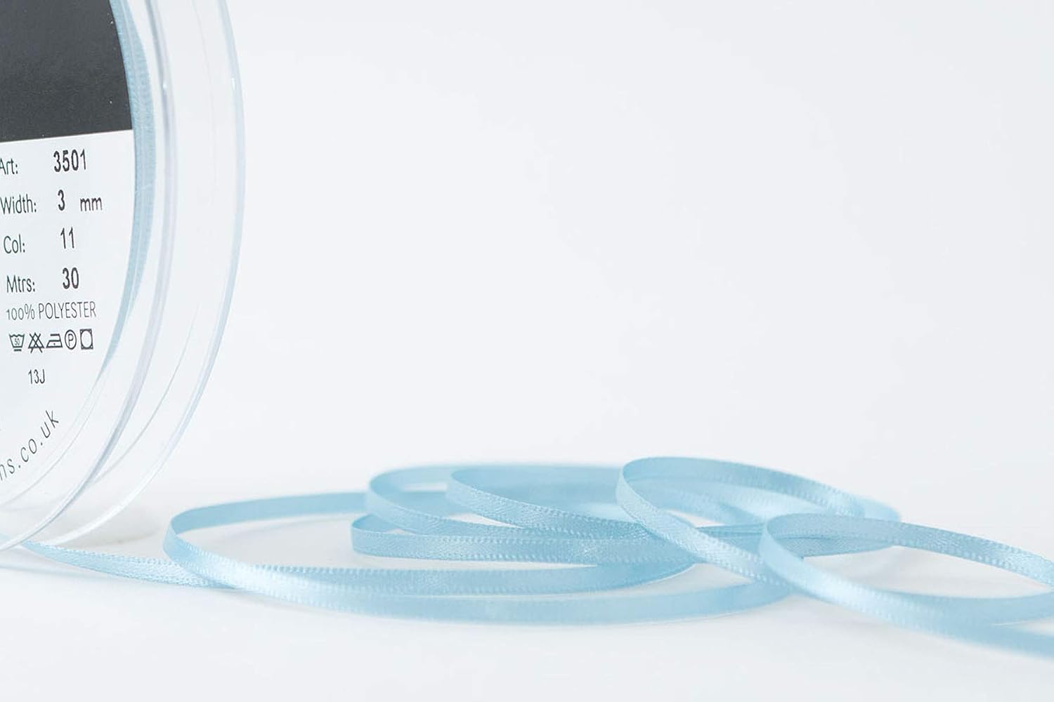 Berisfords Saxe Double Satin Ribbon, 30 m, 3 mm - Image 3