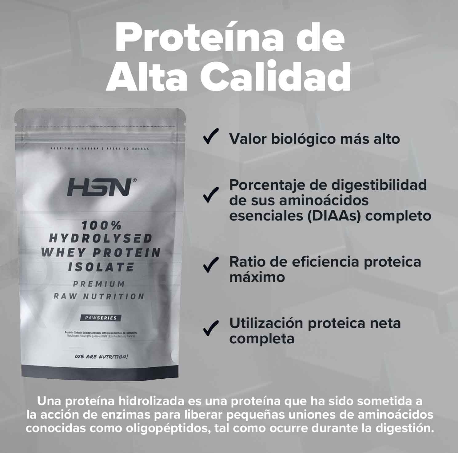 HSN Proteína Hidrolizada de Suero (Lacprodan® Hydro.90 INS) | Sin Sabor | 500g (17 Batidos) | Baja en Lactosa | Sin Gluten | Vegetariana | No Incluye Dosificador