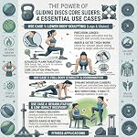 Stanz (TM) 2PCS 2 Pack Gliding Discs Core Sliders. Dual Sided Use on Carpet or Hardwood Floors. Abdominal Exercise Equipment