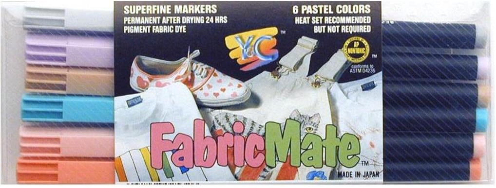 Y&C Fabricmate Pen Brush Tip Set Pastel 6pc Y&CFabricmatePenSet6ctPAssortedel
