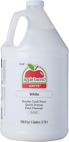 Apple Barrel Blanco de un galón (128 onzas líquidas), color acabado mate, suministros de dibujo y arte, pintura acrílica para manualidades y