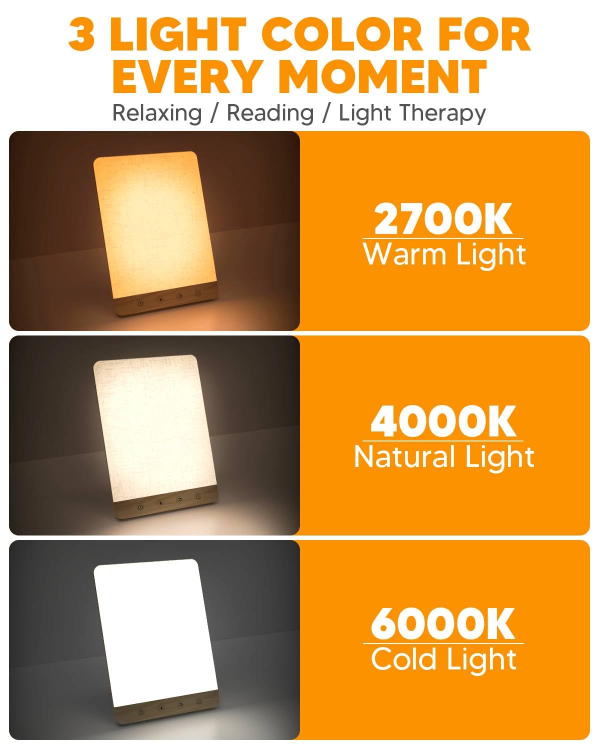 Light Therapy Lamp - 10000 Lux Sun Lamp -6 Light Therapy Lamp - 10000 Lux Sun Lamp -6