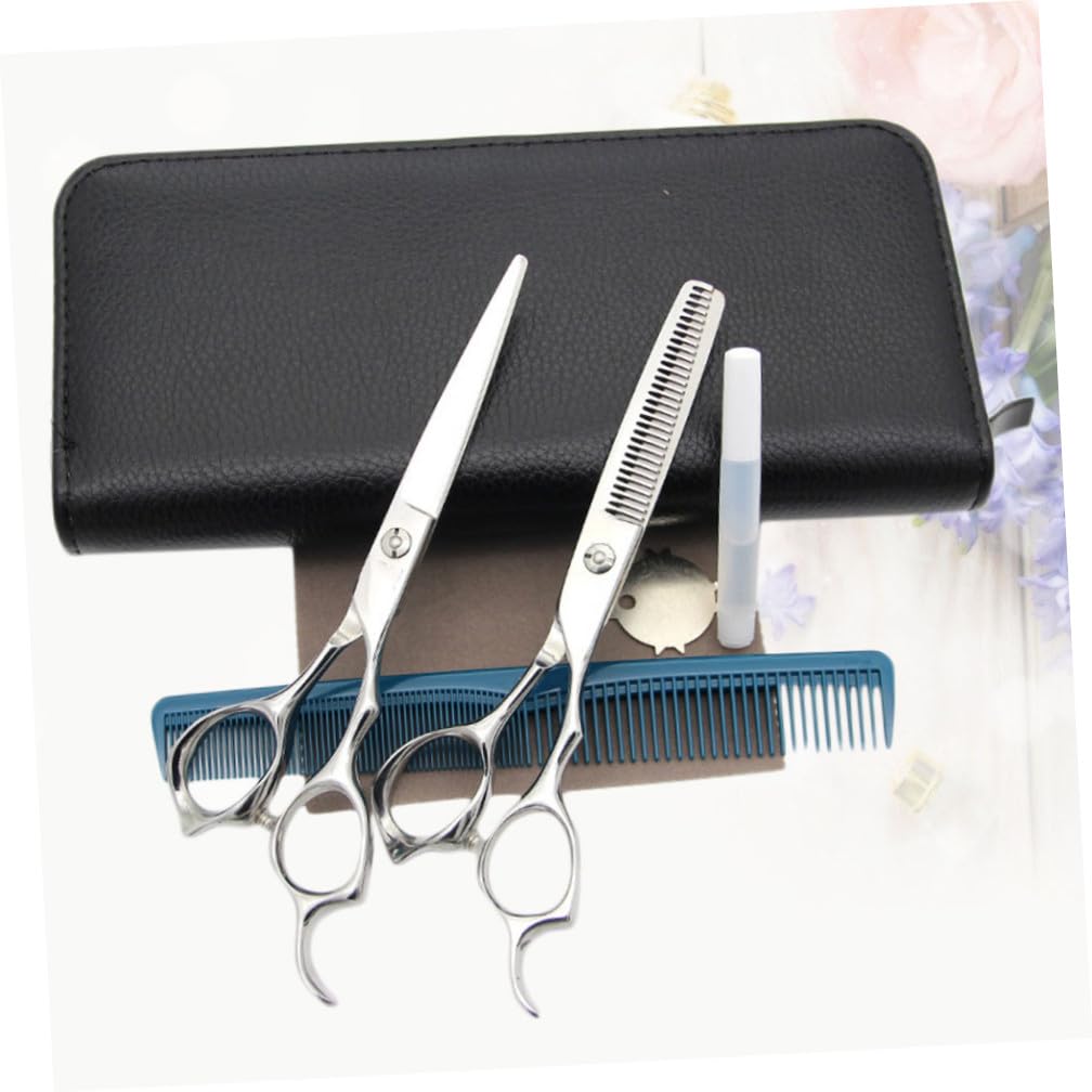 Ipetboom Tijeras de Peluquería de Acero Inoxidable, /2 Piezas, Corte Recto y Peinado, Diseño Ergonómico para Salón de Barbería y Uso Diario