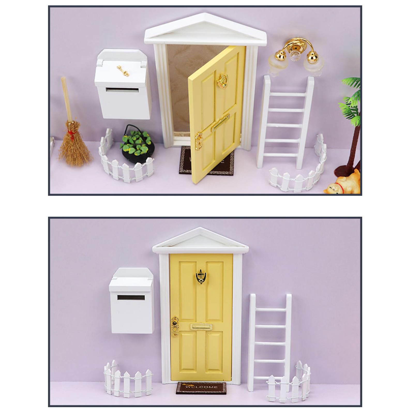 EQWLJWE Fairy Door Miniature Kit For Outdoor Decor, Durable Garden Statues Yard Art Sculpture