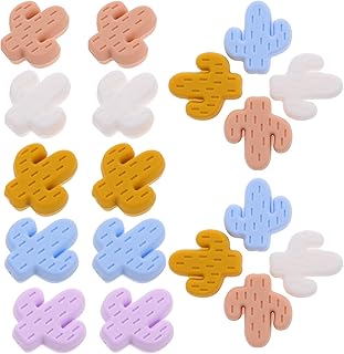 Anneome 30 Peças De Corrente De Chupeta Contas De Silicone Acessórios De Enfermagem Artes E Artesanato Cacto De Sílica Gel Contas De Cacto Colar Mastigável Pulseira Contas De