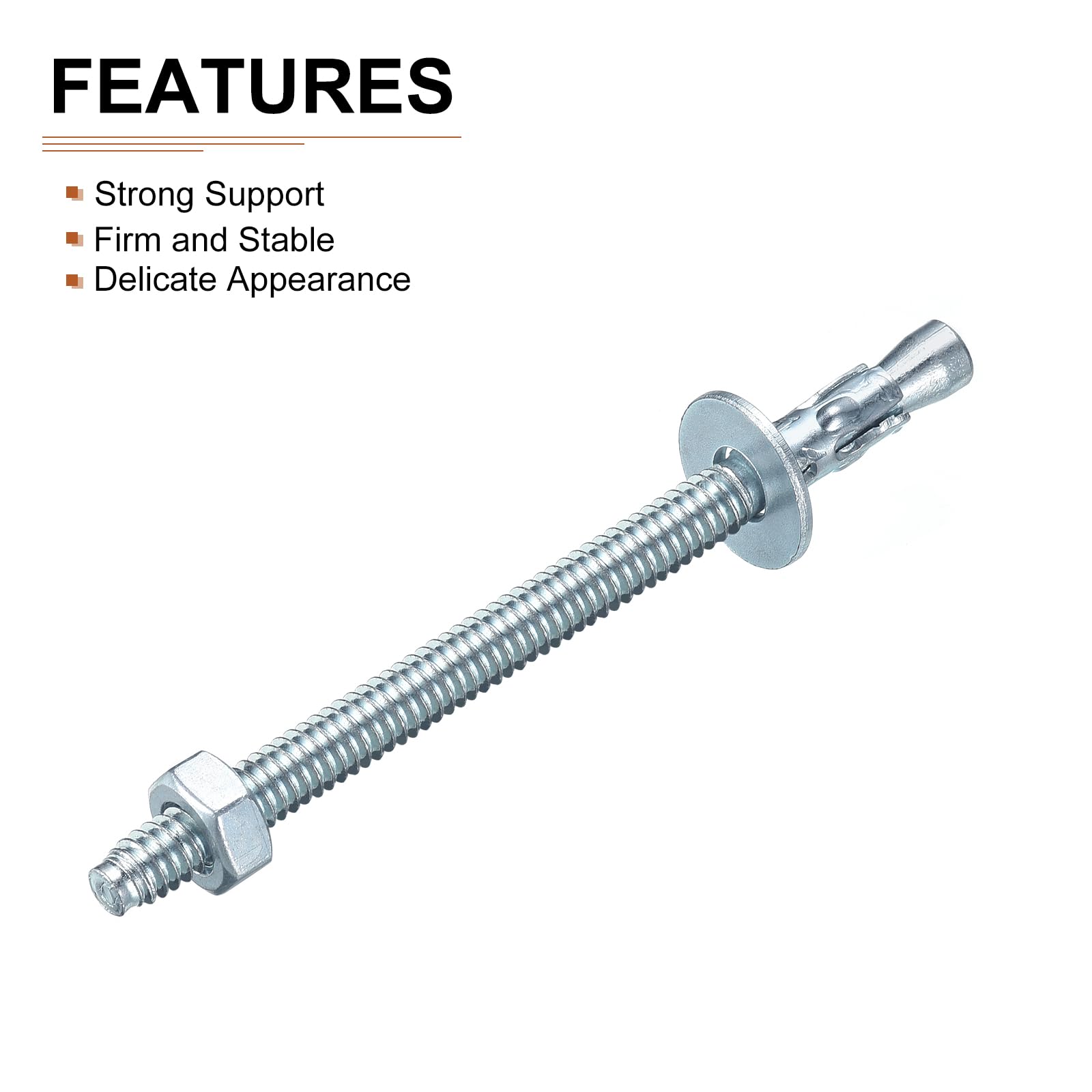 DTGN 1/4" x 3-1/2" Wedge Anchors, 10Pack, Good for Cement and Concrete Wall - Image 3