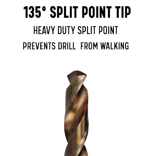 Miniatura 3 de Drill America DASTCO Series, broca de cobalto para máquina agujereadora (116" - 1", #1-60, A-Z), punto de quiebre a 135 grados, acabado en óxido