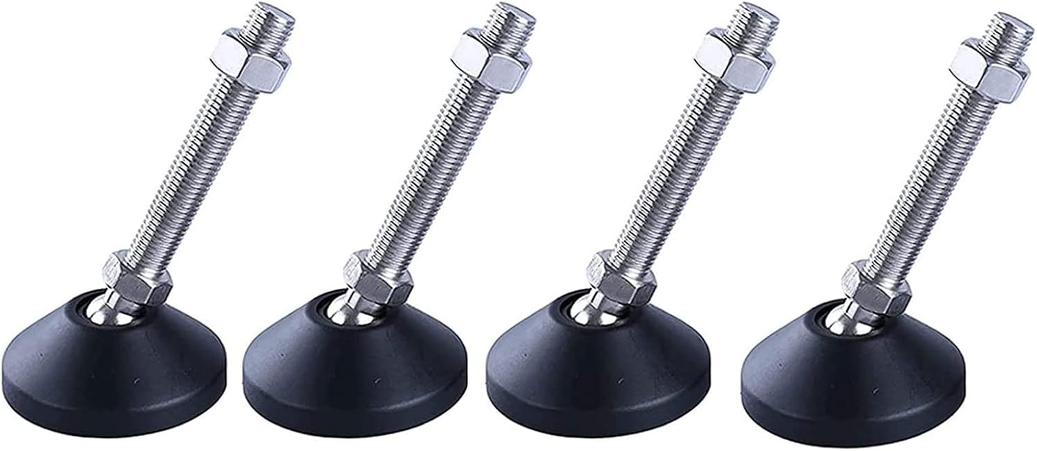 SHUIOG Pack of 4 Adjustable Foot M8 x 50 mm Adjusting Screw