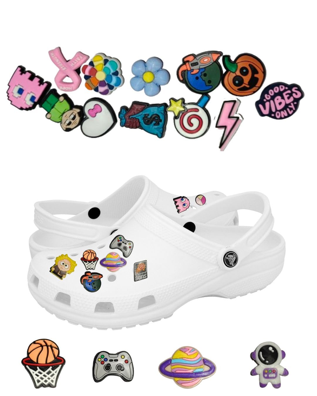 Pinapes hoe Jibit Charms Croc Different Characters Used to Decorate Clogs Shoes for Rounded Holes ShoesSticker for Crocs & Clogs (Trendy Shoes Charms Set, 25) (B0CVL3K4X1) Amazon Price History, Amazon Price Tracker