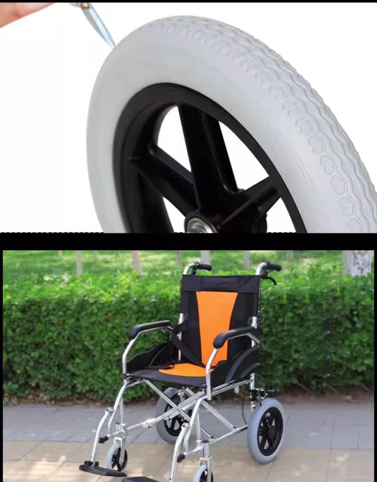 BLUEZY 12 Pulgadas Caucho Macizo Ruedas De Ruedas Traseras Rueda Antideslizante para Silla De Ruedas, Rueda Trasera de Recambio para Sillas de Ruedas Manuales, Neumáticos Sólidos B