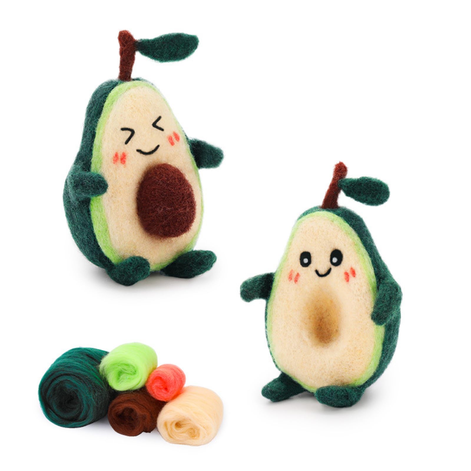 Kalttoy Needle Felting Starter Kits Lovely Avocado Shape Needle Felting Kits Easy to Use Supplies Wool Felt Set Wool Hobby