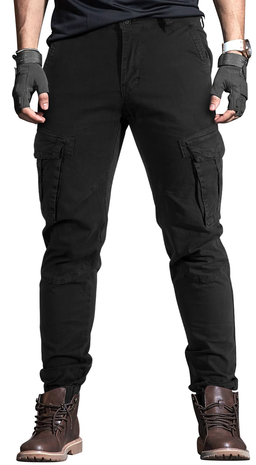 Men's Work Cargo Pants with MultiPockets Construction Flex Pants