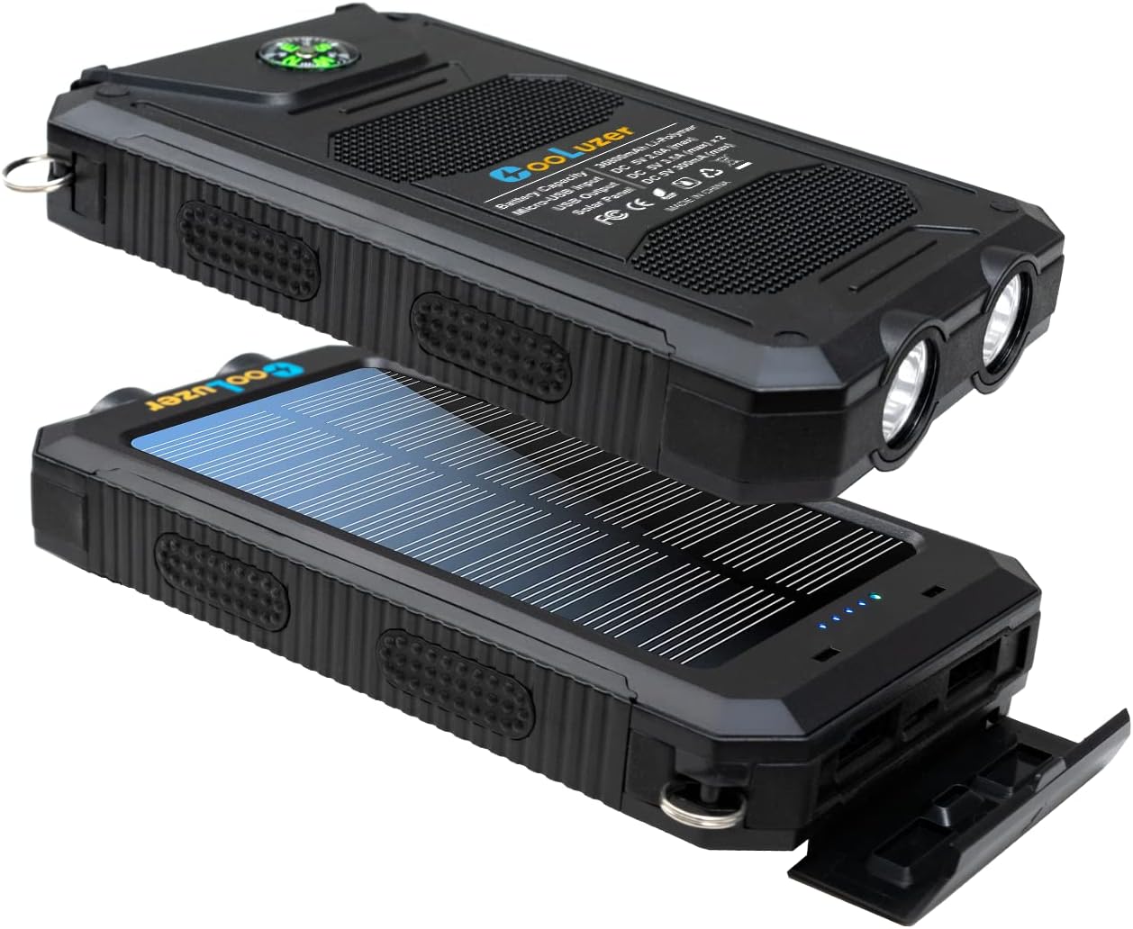 Solar Charger Power Bank 36800mAh, 18W QC3.0 Portable Solar Phone Charger, 5W*3.1A