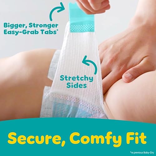 Miniatura 7 de Pampers Baby Dry Pañales desechables para bebé, talla 7, suministro de 2 meses (2 x 108 unidades) con toallitas sensibles a base de agua, 12