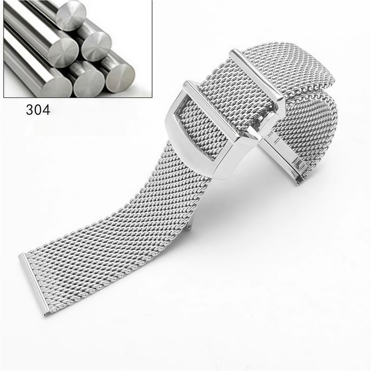 Correa Reloj Acero Inoxidable Brazalete Malla Metal Recambio 20mm 22mm Extremo Recto Eslabón para IWC Portofino
