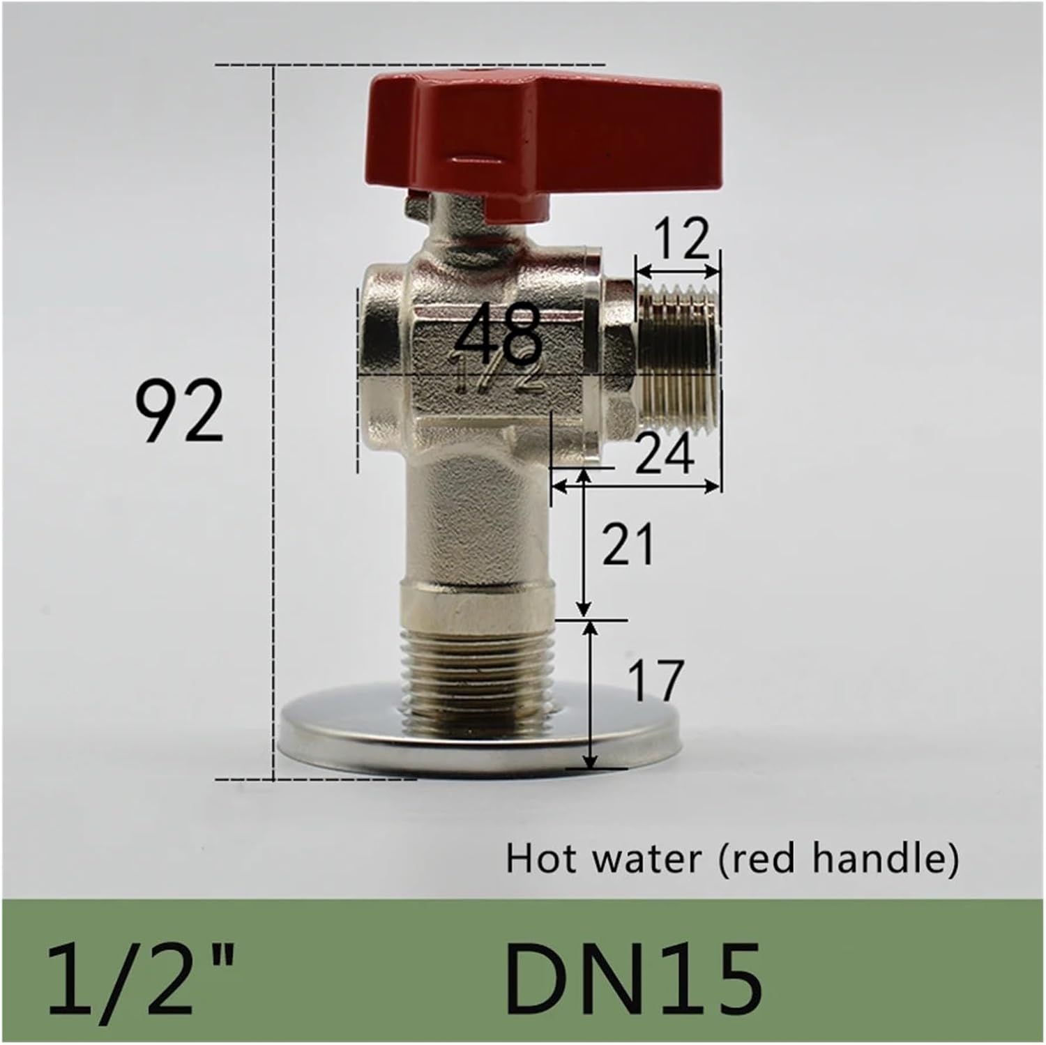 1PCS Full Copper Electroplating DN15 DN20 Large Flow Full Diameter Triangular Valve Ball core Valve 1/2 3/4 External Thread(3l4 Blue)