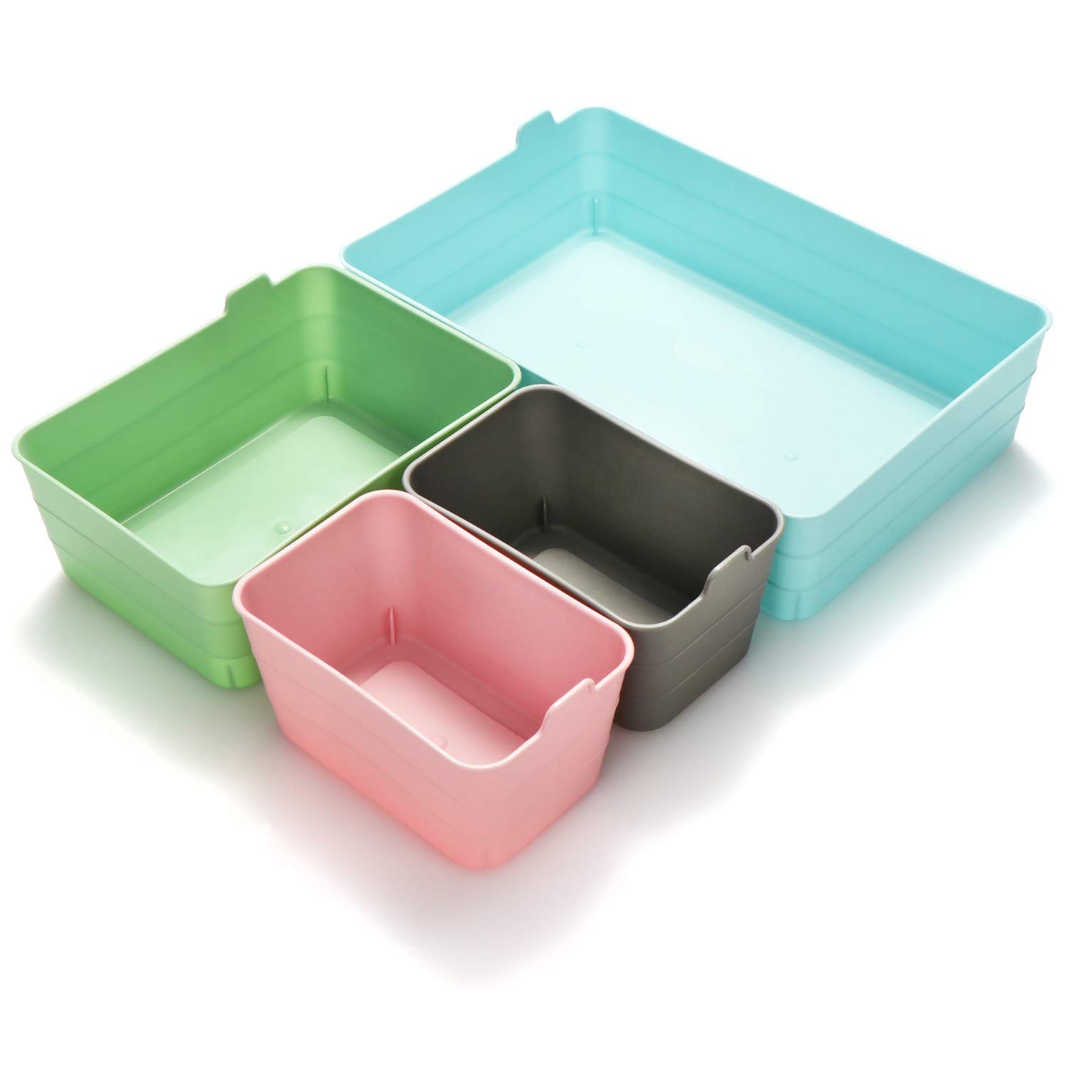com-four® 48-teiliges Set Aufbewahrungsboxen, Schrank-Organizer