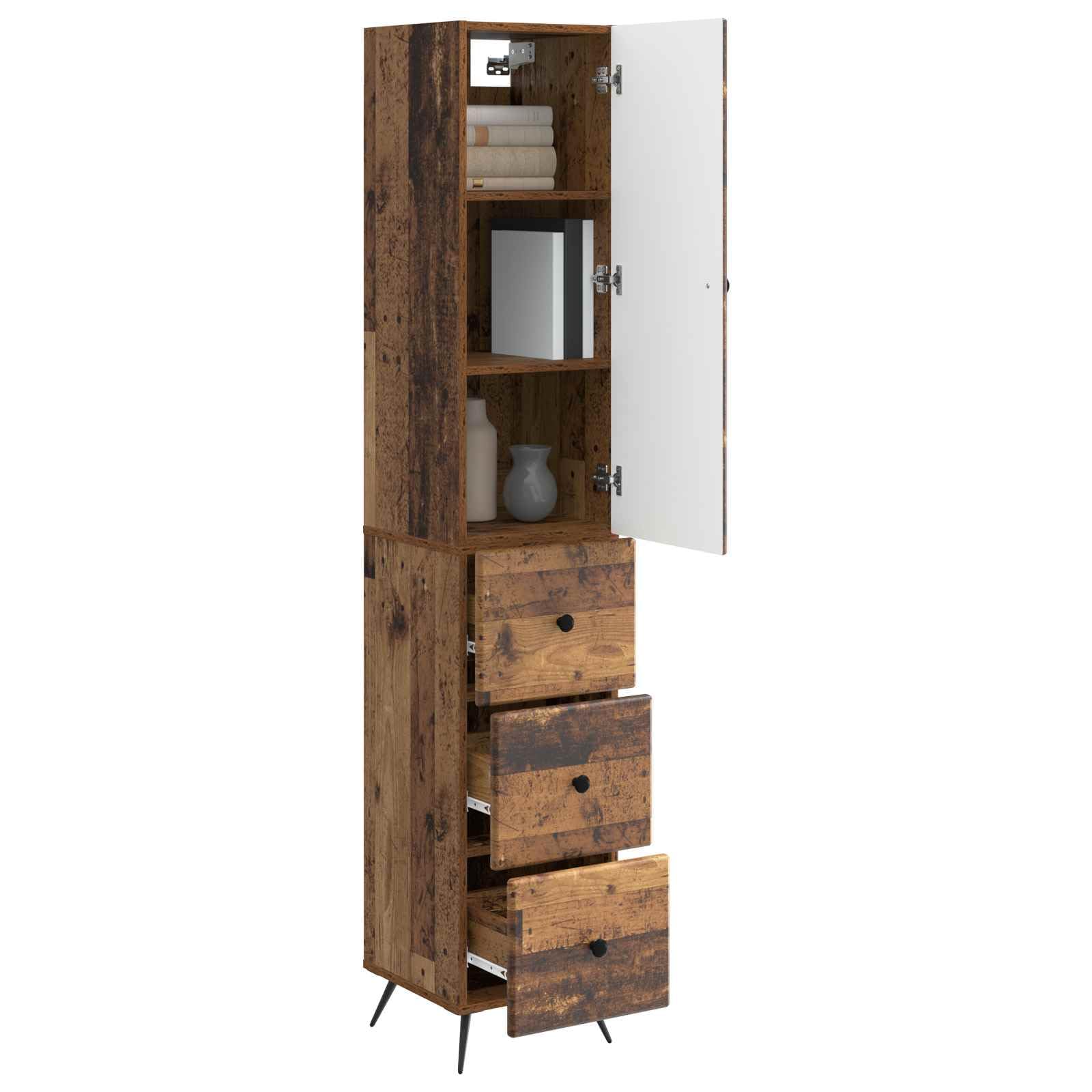 Set di Armadi 2 Pezzi 34,5 x 34,5 x 90 cm in Legno Ingegnerizzato