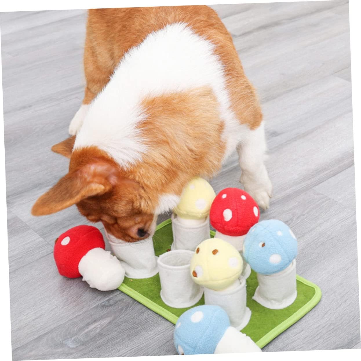 Levemolo Dog Training Cushion Sniffle Mat for Puppies Soft Foraging Pad with Mushroom Design Interactive Slow Feeding for Mental Stimulation and Play