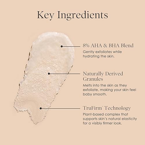 Miniatura 3 de BODY FIRM Exfoliante facial refinador de borrado de crepé, cuidado de la piel antienvejecimiento, lavado facial exfoliante con exfoliantes suaves