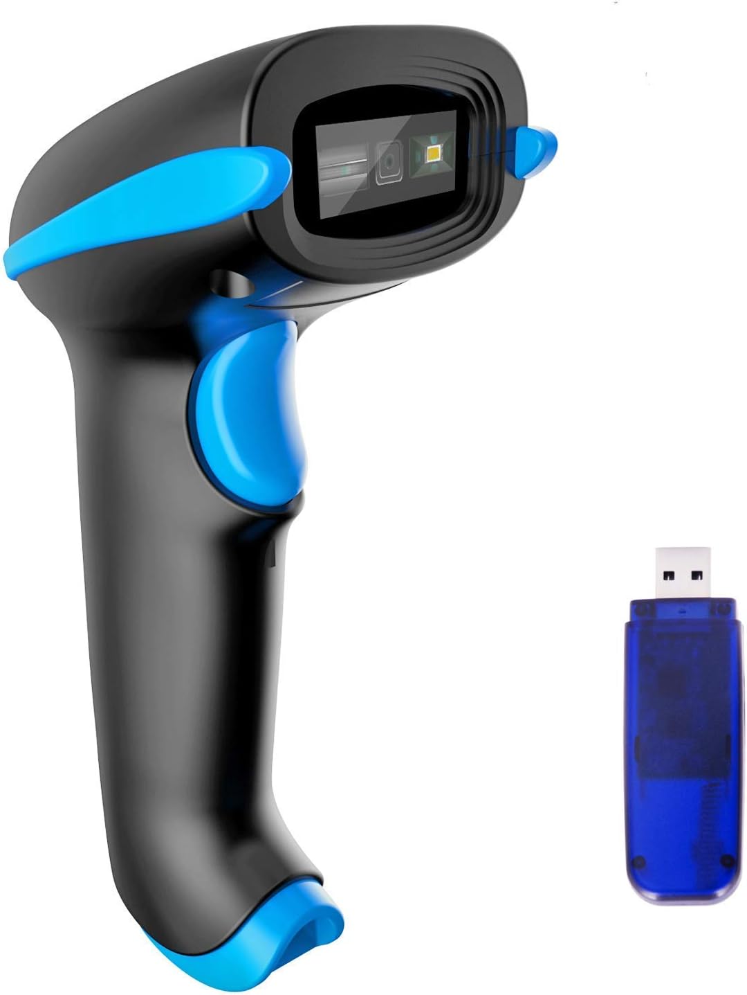 NADAMOO 2D Wireless Barcode Scanner (2-in-1 433Mhz Wireless & USB2.0 Wired) 1D QR PDF417 Data Matrix Bar Code Scanner Cordless CMOS Image Barcode Reader for Mobile Payment Computer Screen