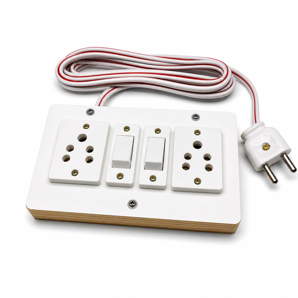 2 Pin Extension Board with 2 Switches & 2 Sockets, 6A, 3 Meter Cord - Power Hub for Home, Office, Diwali Lights, Christmas Decor & Kitchen Appliances-picture-32
