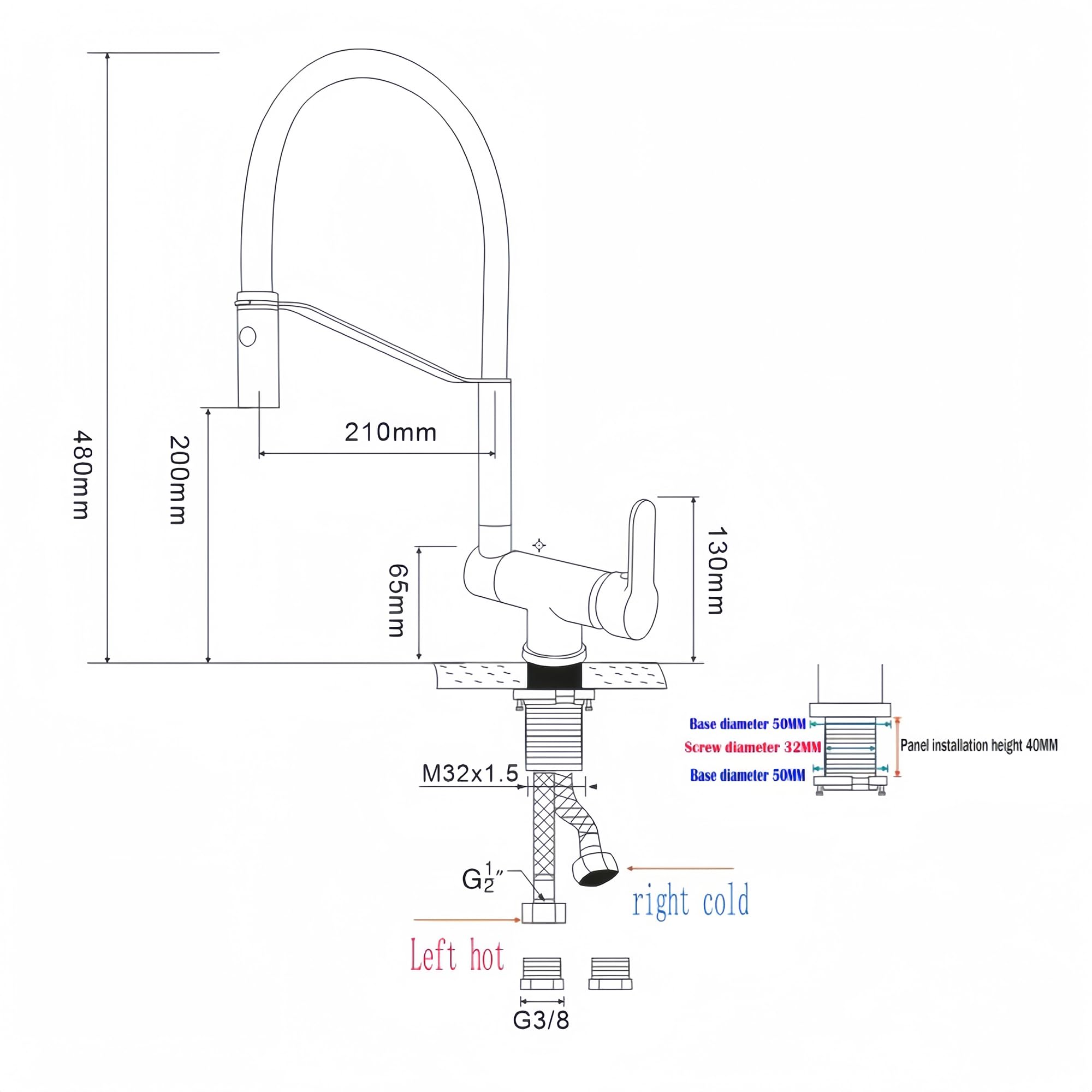 Vorfenster Küchenarmatur Aus 360° Verstellbarer-Wasserhahn Küche Mit 2 Strahlarten, 360° Drehbare Armatur Und Unterfenstermontage, Ideale Mischbatterie Für Küchen Unter Dem Fenster (chrom)