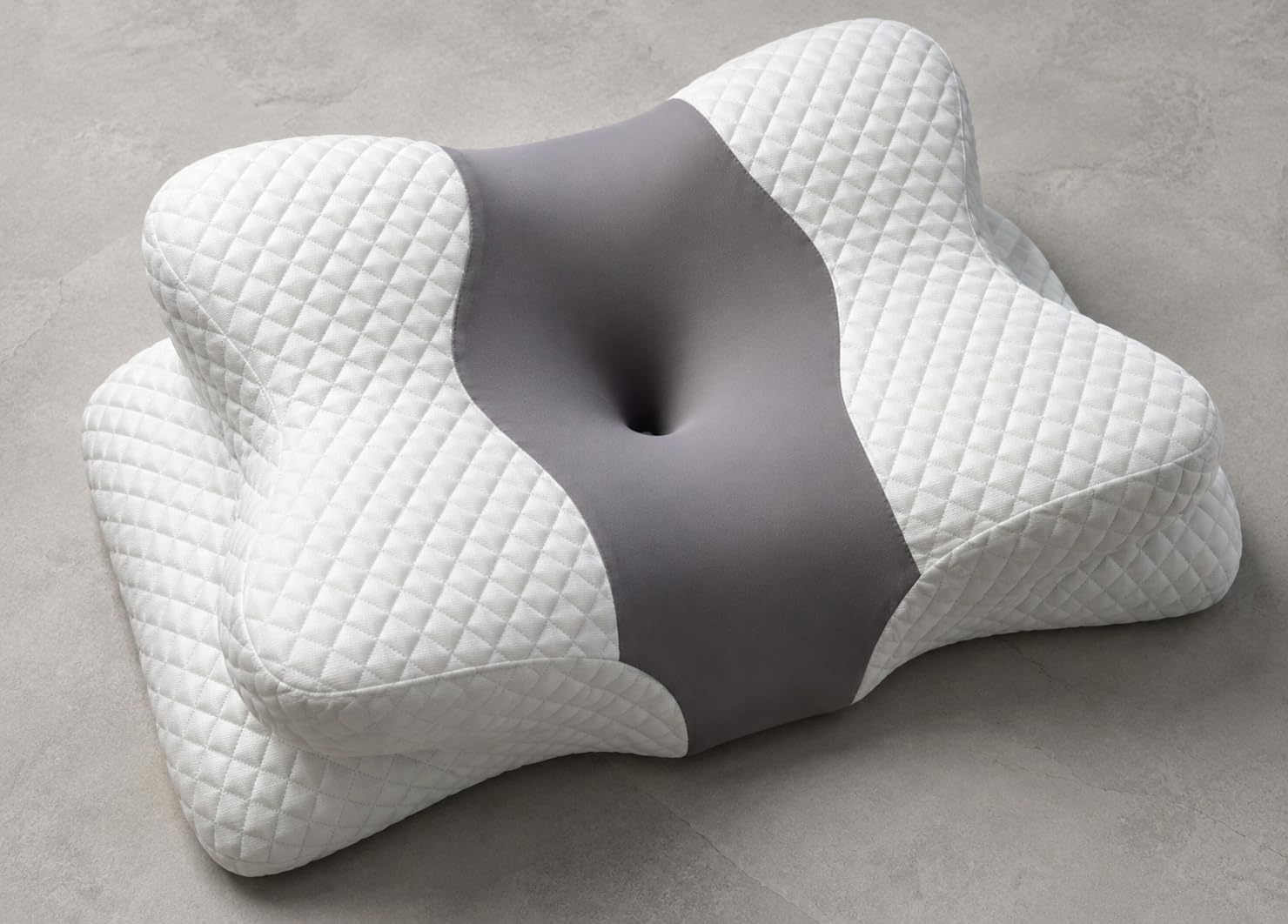 Guanciale Cervicale Memory Foam Dragonfly 40x60 H13, Cuscino Ergonomico Sagomato per Collo e Spalle, Federa Jacquard Sfoderabile e Lavabile, Supporto Braccia e Testa, Made in Italy