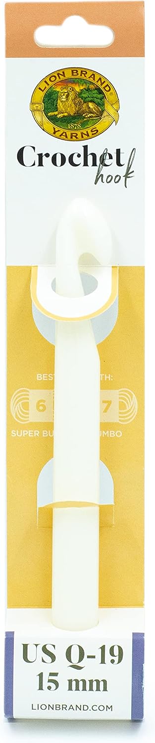 Lion Brand Yarn 400-5-1907 Crochet Hook, Size Q-19, 15mm , White