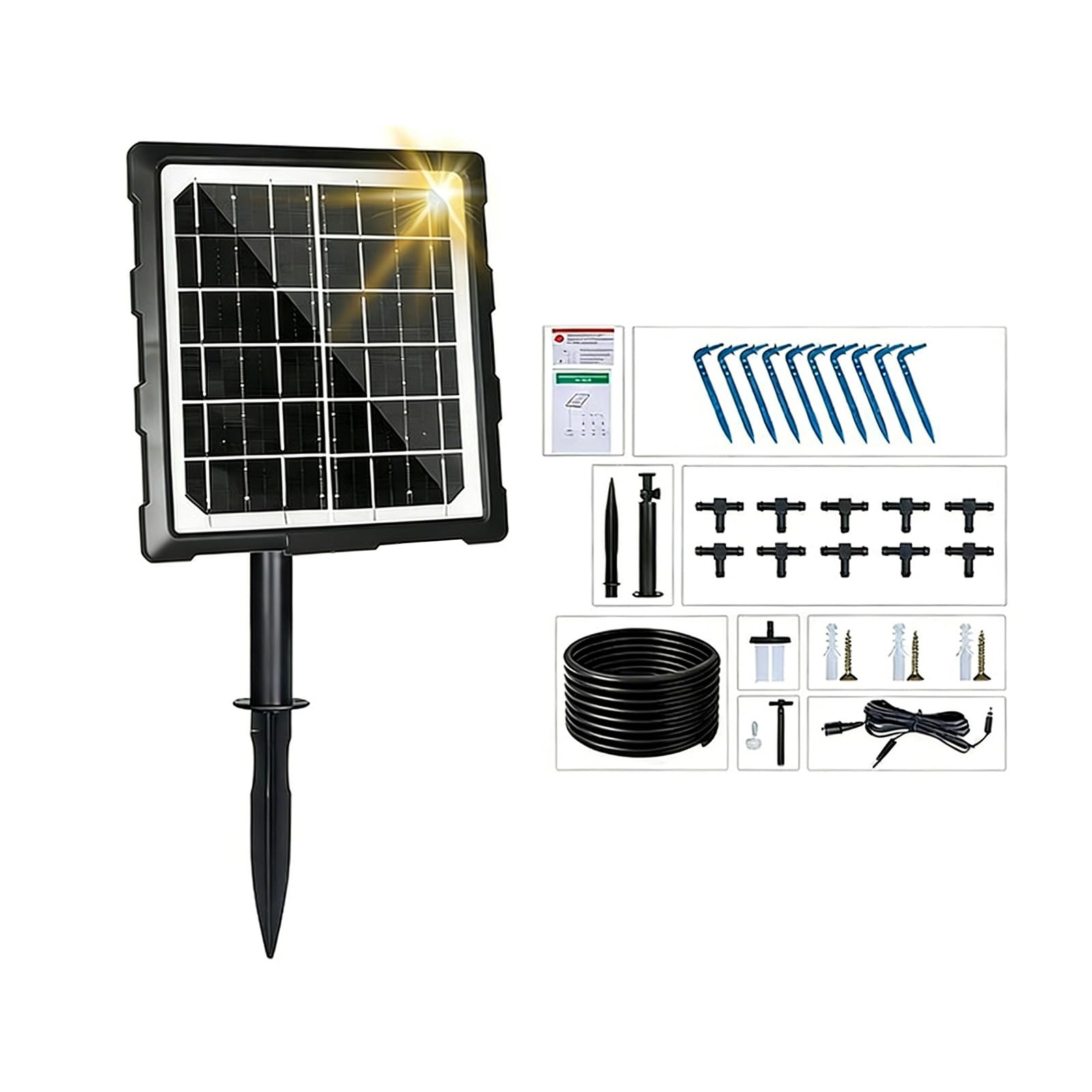 Set irrigazione Intelligente per Piante solari, Flussi Regolabili, per balconi, terrazze, aiuole, Serre e orti da Giardino, Set per la Cura delle Piante per Le Vacanze