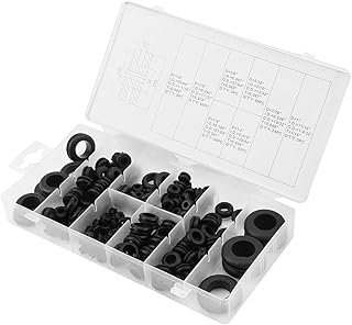 180 Pcs Rubber Grommet Eyelet Ring Gasket Kit, Set of 8 Different Sizes, Wire Ring Electrical Gasket Washer Seal Assortment