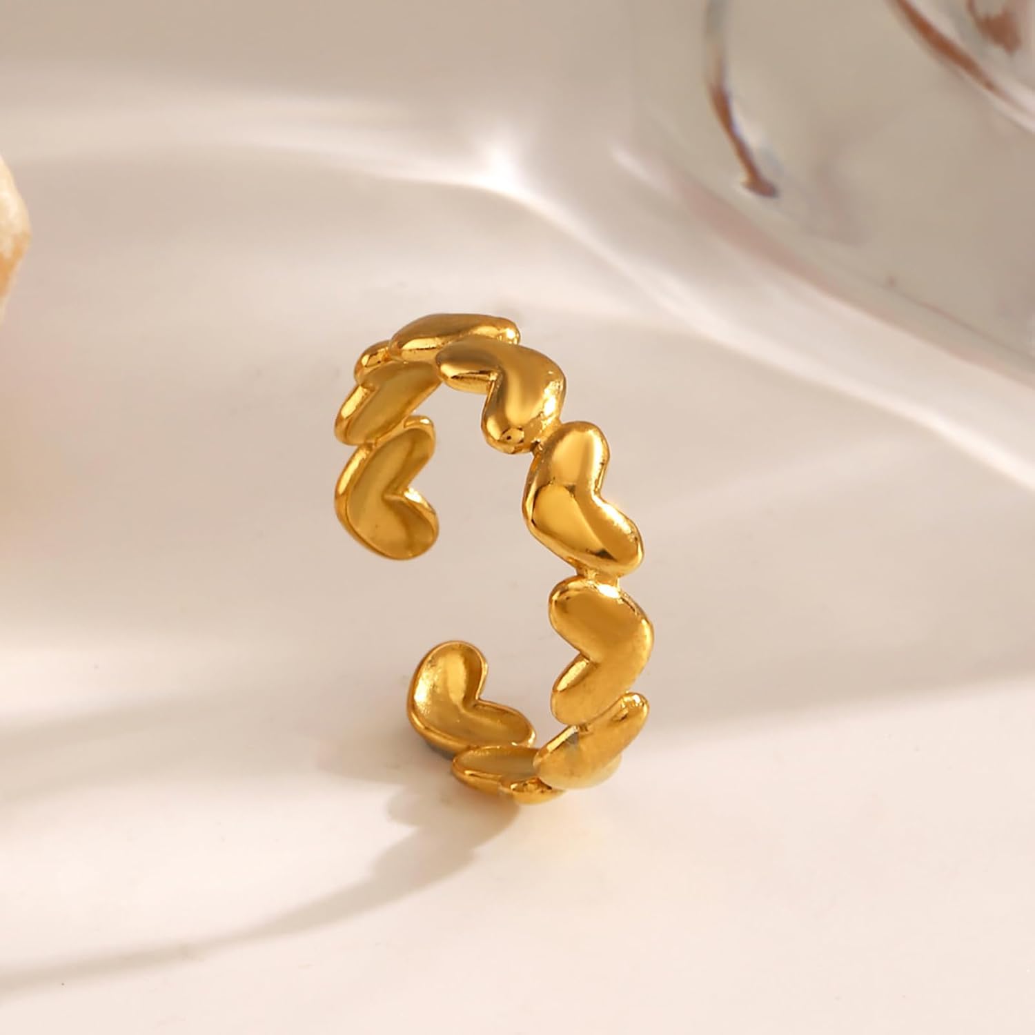 Heart Ring for Women Gold Plated Love Ring - Image 4