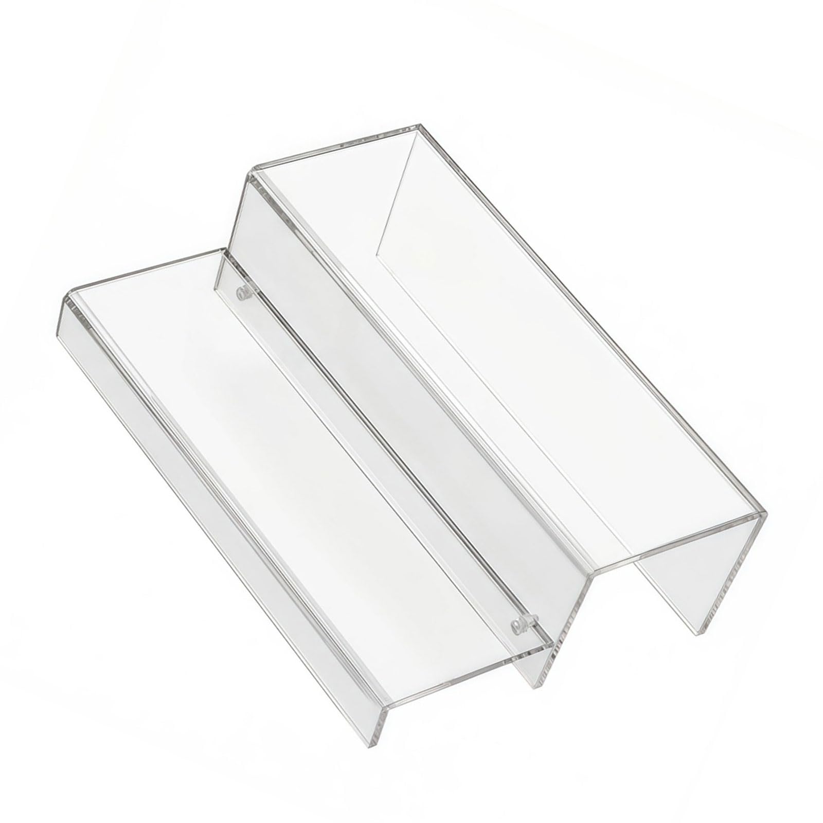 JSGHGDF Clear 2-Tier Acrylic Display Stand for Wine Bottles and Perfumes with Strong Base Acrylic Wine Rack