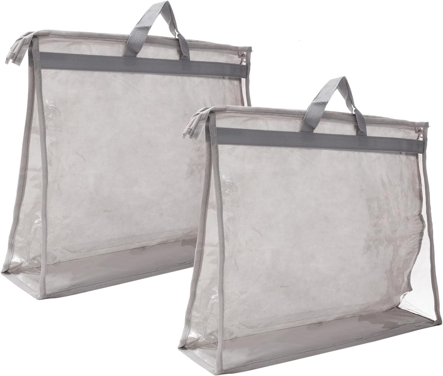 PATIKIL Handbag Dust Bags, 2 Pack Clear Purse Storage Organizer XXL Size PVC Dustproof Handbag Cover Transparent Purse Protector, Beige
