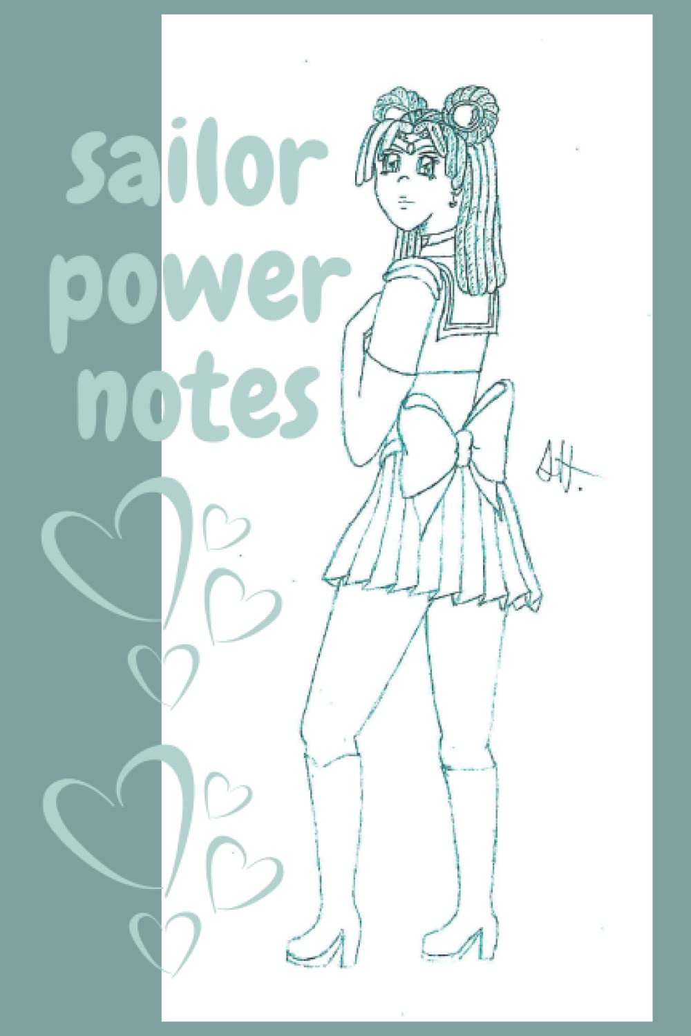 sailor power notes: adorable notebook with sailor cosplay art in blue
