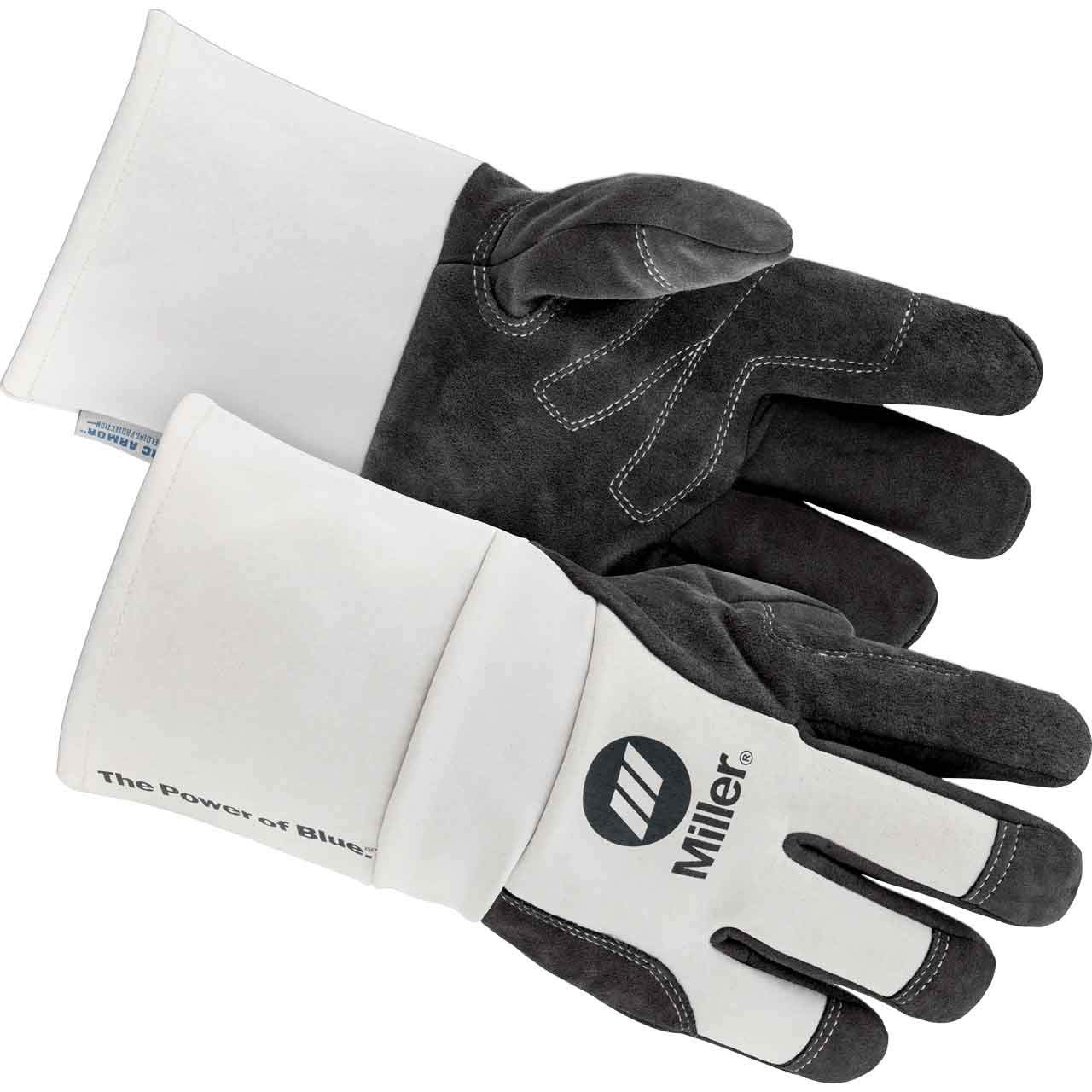 Miller Electric Welding Gloves, Black/White, XL, PR (271891)